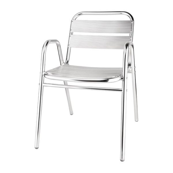 Chaises de bistro Bolero avec repose-bras en aluminium, UE: 4 pièces, U501