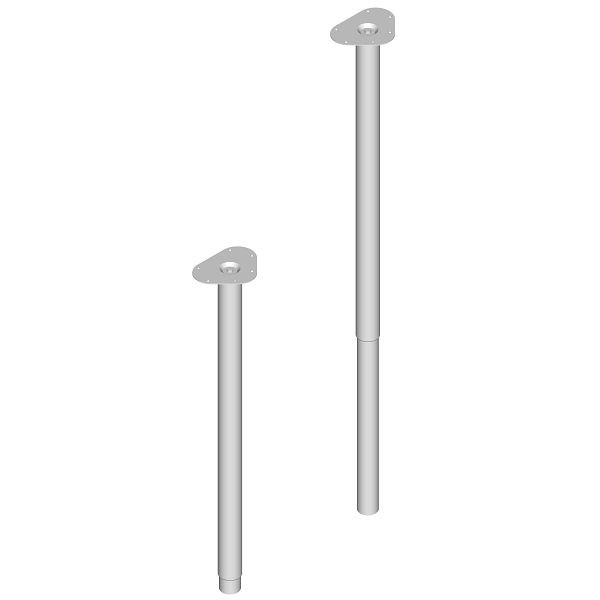 Système d'éléments PIED TÉLESCOPIQUE, Ø50, 800-1200 mm, BLANC, UE: 4 PIÈCES, 11133-00700