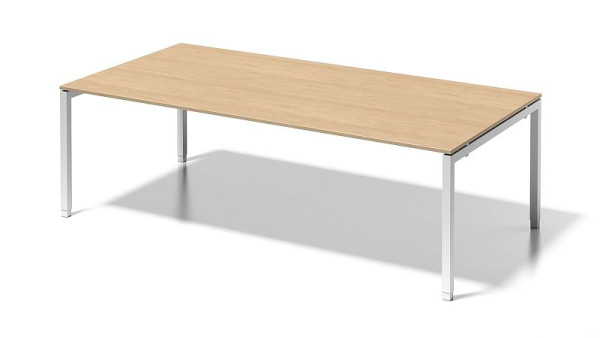 Poste de travail de direction/table de conférence Bisley Cito, cadre en U réglable en hauteur de 650 à 850 mm, H 19 x L 2400 x P 1200 mm, érable/blanc signalisation, DUH2412MP396