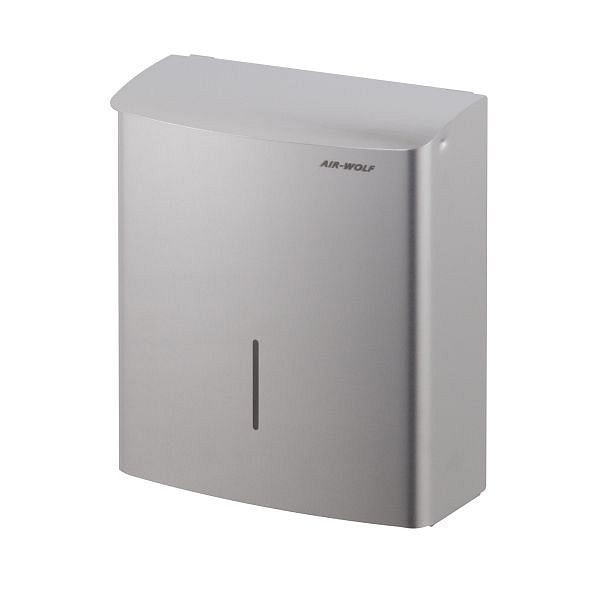 Conteneur à déchets hygiéniques Air Wolf d'un volume de 10 litres, série Alpha, H x L x P : 312 x 270 x 129 mm, acier inoxydable brossé, 60-123