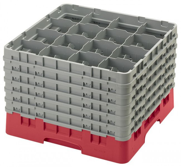Panier de lavage Cambro 16 compartiments Camrack® rouge, paquet de 2, 16S1214163