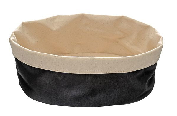 Sac à pain APS, 25 x 18 cm, hauteur : 9 cm, coton, beige, noir, lavable en machine jusqu'à 30 degrés, 30371