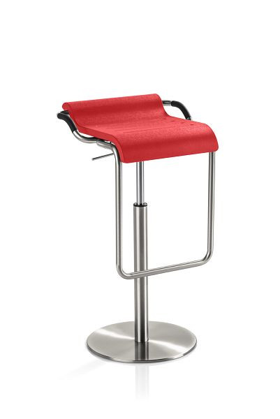 Tabouret de bar et de comptoir Mayer Sitzmöbel myOPUS, siège en plastique rouge, cadre aspect acier inoxydable chromé, 1218_04_680
