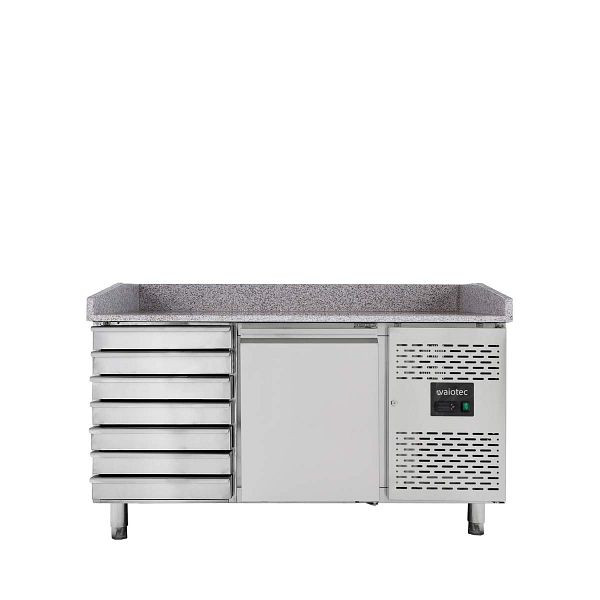 Table réfrigérée à pizza Vaiotec EASYLINE 800 / 1 porte & 7 tiroirs "gris", 151x80x100 cm, 10024