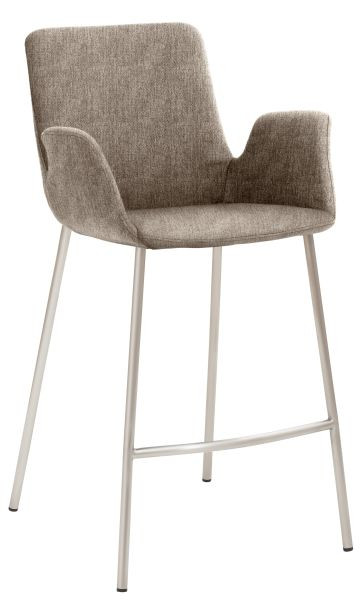 Tabouret Mayer Sitzmöbel 1222, structure à 4 pieds en acier inoxydable, marron clair, 1222_V4_30085