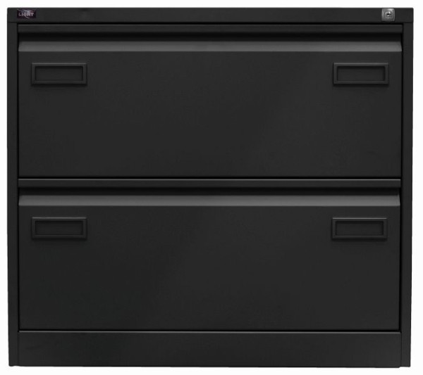 Classeur suspendu Bisley LIGHT, double rail 2 tiroirs HR, noir, CDF2633