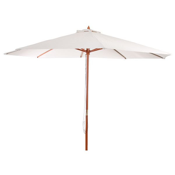 Parasol Mendler Florida, parasol de jardin parasol market, Ø 3,5m polyester/bois 7kg, crème, 25666