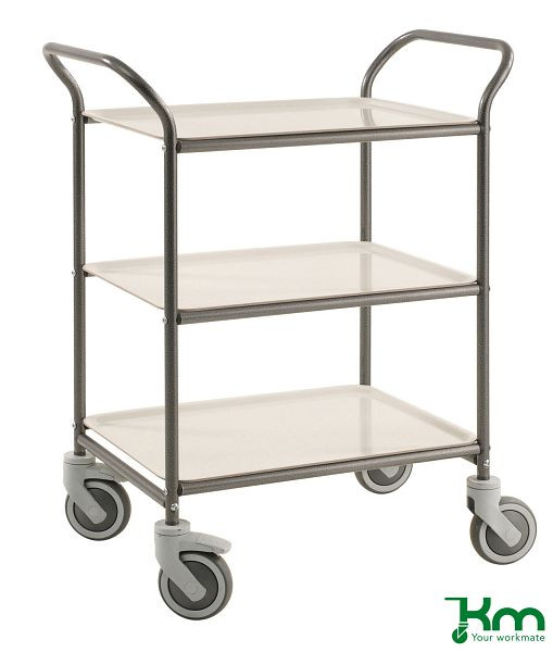 Chariot à plateaux Kongamek, gris anthracite / blanc, KM1620-AV