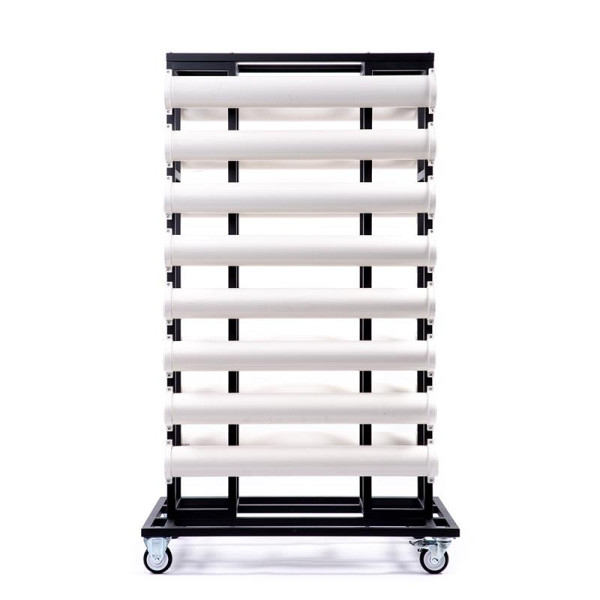 Chariot de transport ALLPAX STOPPO avec tuyaux PVC pour 16 barrières, 10013702
