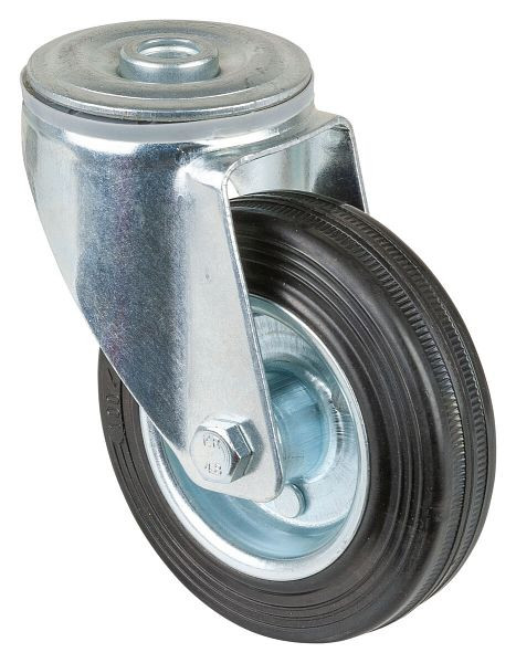 Rouleau de transport BS rollers, largeur de roue 30 mm, roue Ø 100 mm, capacité de charge 70 kg, bande de roulement en caoutchouc noir, roulement à rouleaux, lot de 4, L101.B55.100