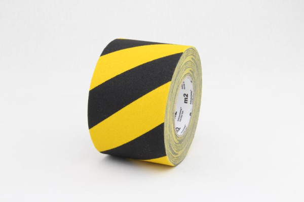 Revêtement antidérapant m2 Rouleau déformable noir/jaune 100mmx18,3m, M2WR100183