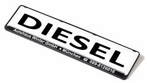 Enseigne publicitaire Eichner Miniletter standard, blanc, impression : Diesel, 9219-00163