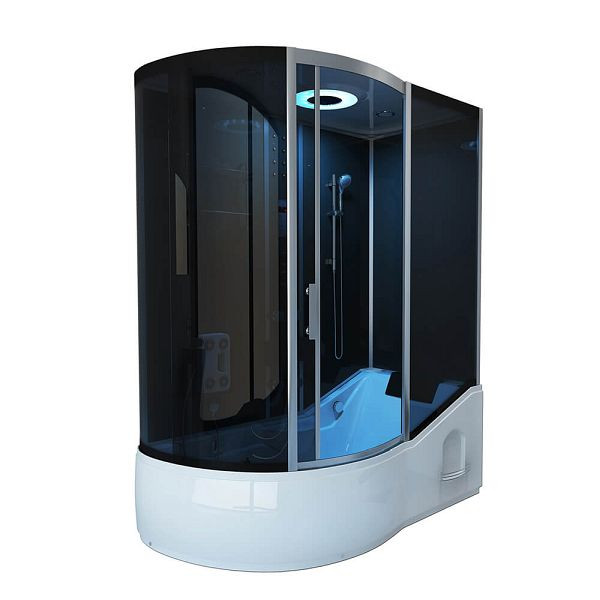 Cabine de douche HOME DELUXE ALLIN 2IN1 - noir gauche, 1032
