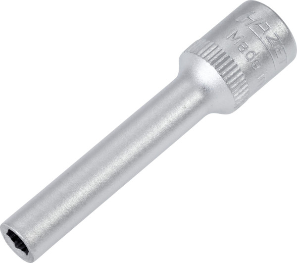 Douille Hazet, hexagonale, carré creux 6,3 mm (1/4"), 4 mm, type long avec moletage, 850LG-4