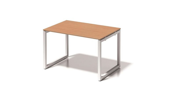 Bureau Bisley Cito, structure en O hauteur fixe 730 mm, H 19 x L 1200 x P 800 mm, hêtre/blanc signalisation, DOF1208BC396