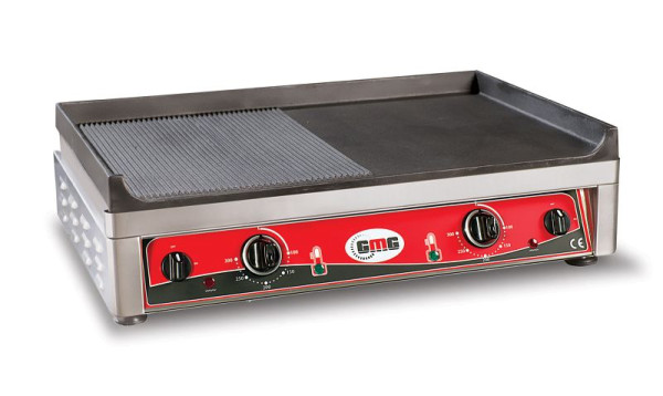 Plaque de grill GMG, électrique, lisse et rainurée, 2 zones de chauffe, GP7050EG