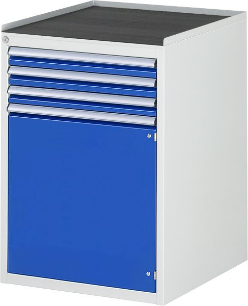 Armoire à tiroirs RAU série 7000, L580xP650xH825mm, tiroirs : 3xH60mm, porte battante H540mm, support métallique, 03-L5.6AR-MT.11