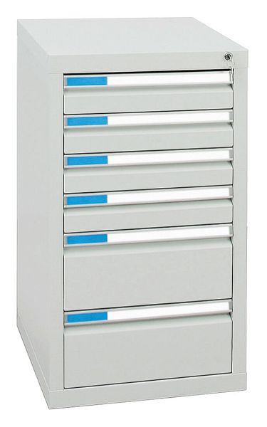 armoire à tiroirs émoussés série ESTA, RAL 7035/7035, 6 tiroirs (4x100, 2x200 mm), 7601507