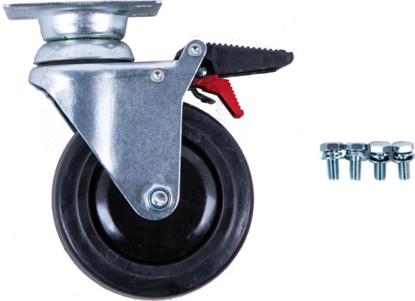 Roulette pivotante KS Tools avec frein pour chariot d'atelier PERFORMANCEplus avec vis, 873.5008-R011P