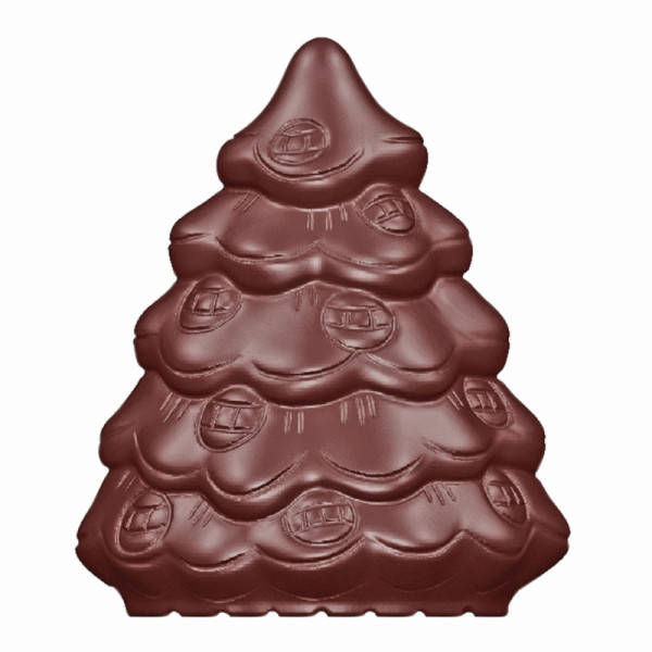 Moule à chocolat Schneider décoré de sapin de Noël, 48x40x18mm, 275x135 mm, forme double, 421635
