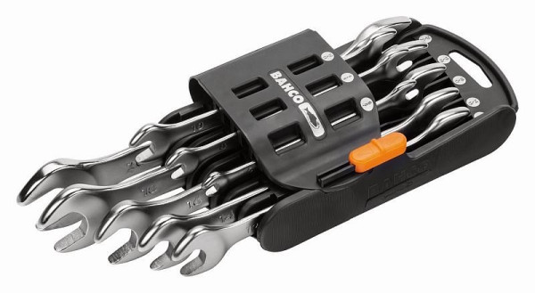 Jeu de clés à fourche double Bahco, 8 pièces, support en plastique, 6M/SH8