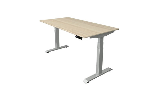 Table assis-debout Kerkmann L 1600 x P 800 mm, réglable en hauteur électriquement de 640 à 1290 mm, érable, 10040650