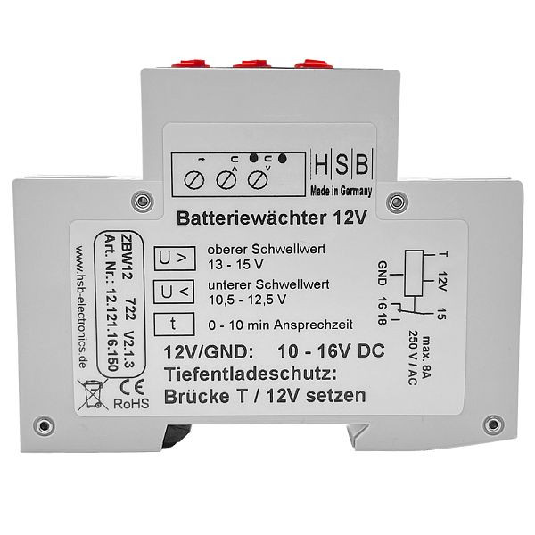 Surveillance de tension Offgridtec 12V, pour bornes A1 et A2, 8-04-002855