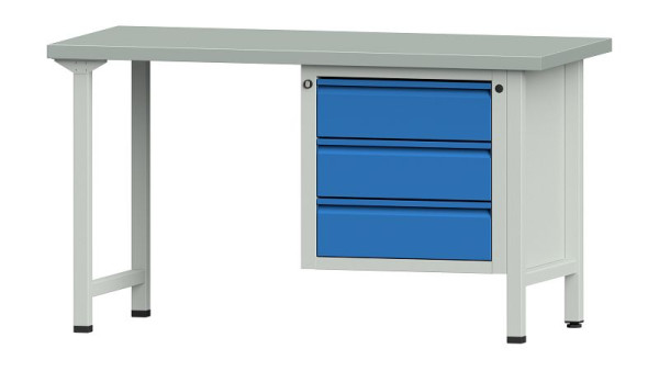 Établis ANKE Établi combiné, modèle 706 E, 1500 x 700 x 840 mm, RAL 7035/5012, ZBP 40 mm, 510.522
