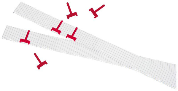 Signaux de planification Eichner pour carte enfichable, étroit, rouge, UE : 50 pièces, 9085-00070