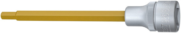 Douille tournevis Hazet, carré creux 12,5 mm, profil six pans creux, 6 mm, version extra longue avec moletage, 986SL-6