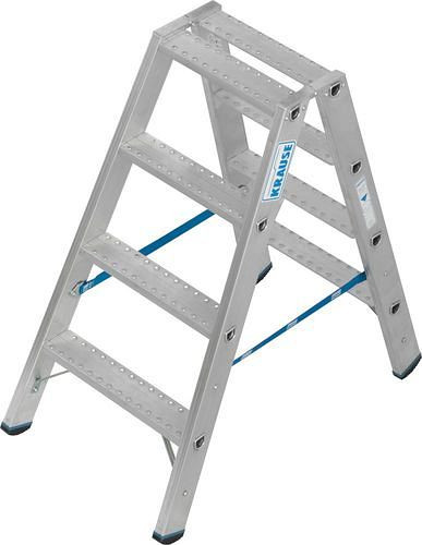 Escabeau Krause en aluminium, accessible des deux côtés, 2 x 4 marches R 13, 307625