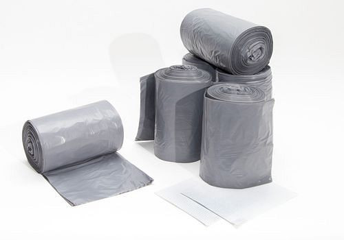 Sac poubelle DENIOS en polyéthylène (PE), 60 litres, 35 µ, gris, UE : 250 pièces, 262-554