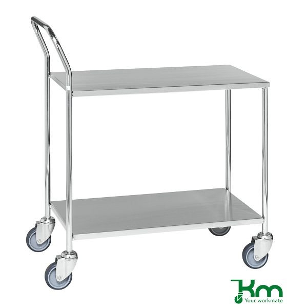 Chariot de table Kongamek, 4 roulettes dont 2 avec freins, 840 x 430 x 970 mm, KM272B