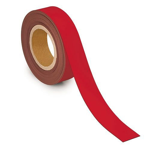 Bande de marquage magnétique MAUL, 10 mx 40 mm x 1 mm, rouge, 307938