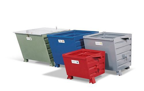 Conteneur pour marchandises en vrac RR Industrietechnik PS 8012 en acier, volume 650 litres, gris, 129217
