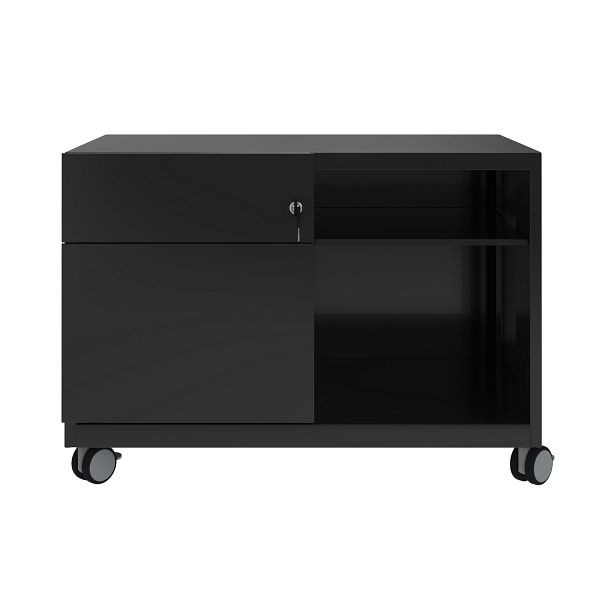 Conteneur roulant Bisley Note Caddy tiroirs gauche, L 800 mm, noir, CADM08LH633