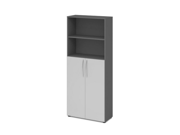 Hammerbacher étagère 5OH, 3OH portes en dessous BM graphite/gris, V4770/G/5/BM