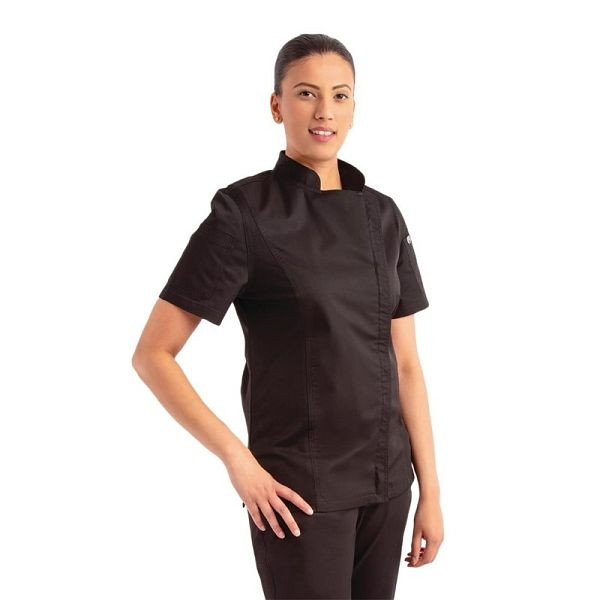 Chef Works Springfield veste de chef à manches courtes zippée femme noir XL, BB051-XL