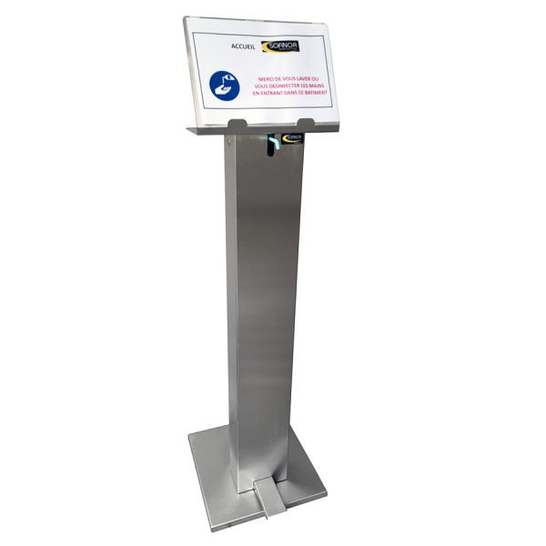 Station de distribution à pédale SOFINOR pour gel hydroalcoolique, LMDGP01