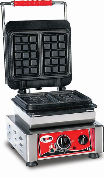 Gaufrier GMG Bruxelles, 2x (10,2 x 16,4 x 2,6 cm), plaque de cuisson interchangeable, très facile à monter, 50° à 300°C, facile à nettoyer, WE-02