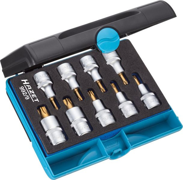 Jeu de douilles tournevis Hazet TORX®, carré creux 12,5 mm, profil intérieur TORX®, T20 - T60, nombre d'outils : 9, 992/9