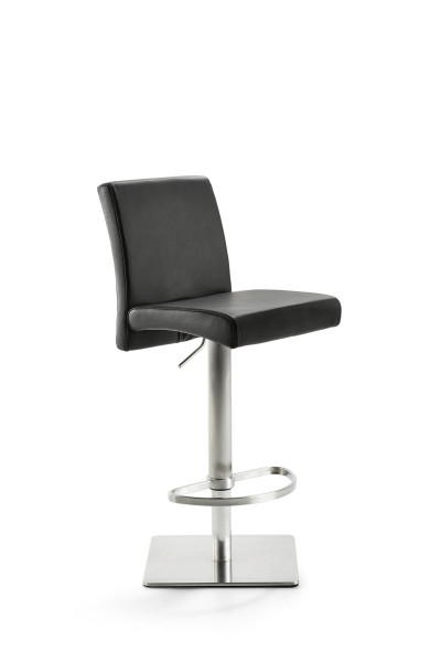 Mayer Sitzmöbel , structure en acier inoxydable, coque d'assise rembourrée, hauteur d'assise 53 - 79 cm, noir, 1286_04_81007