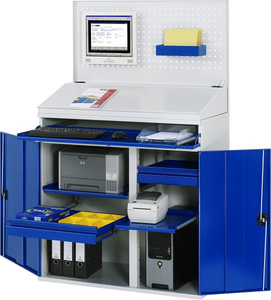 Armoire informatique RAU - modèle 61, L1100xP520xH1770mm, support central pour diviser la largeur d'installation en 1xL650mm (gauche) et 1xL450mm (droite), 07-1100T-M61.11