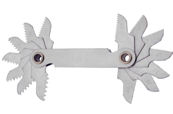 Gabarit de filetage GSR Filetage de tuyau conique en pouces de 14 feuilles ANSI/ASME B1.20.1 Pas 10 - 40", 05001110