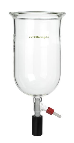 Récipient de réaction Rettberg, 4000 ml, DN 150, avec rainure, cylindrique, vanne de vidange par le bas, 134212671