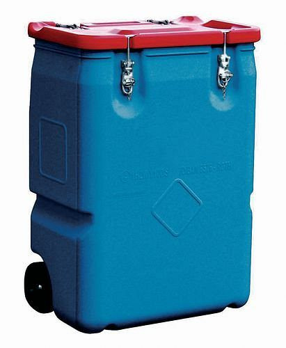 Conteneur de transport et de collecte DENIOS pour marchandises dangereuses, avec homologation UN, volume de 250 litres, 145-427