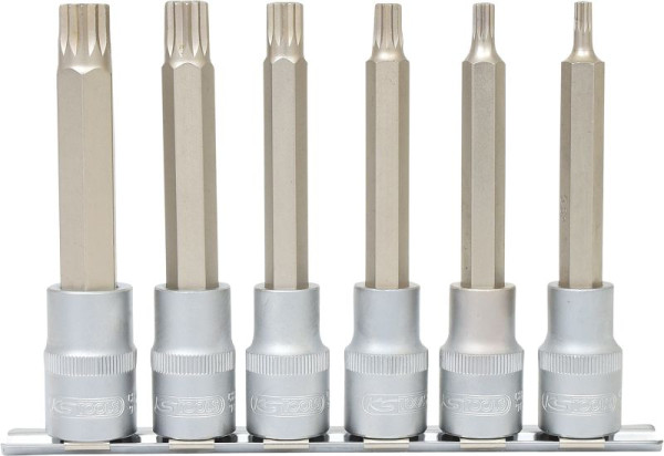 KS Tools Jeu de douilles 1/2" XZN, longues, 6 pièces, M5-M14, 911.1358