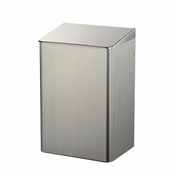 Poubelle Air Wolf d'un volume de 15 litres, série Omicron II, H x L x P : 417 x 274 x 213 mm, acier inoxydable brossé, 35-782