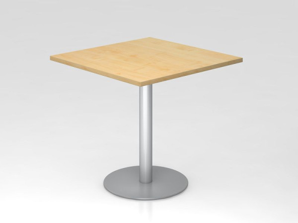 Table de réunion Hammerbacher 80x80cm érable/argent, structure argentée, VSTF88/3/S
