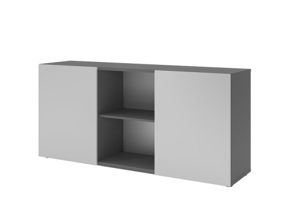 Buffet Hammerbacher à portes coulissantes 1780, 2 OH, corps : graphite / façade : gris, 160 x 42 x 74,8 cm (LxPxH), V1780/G/5